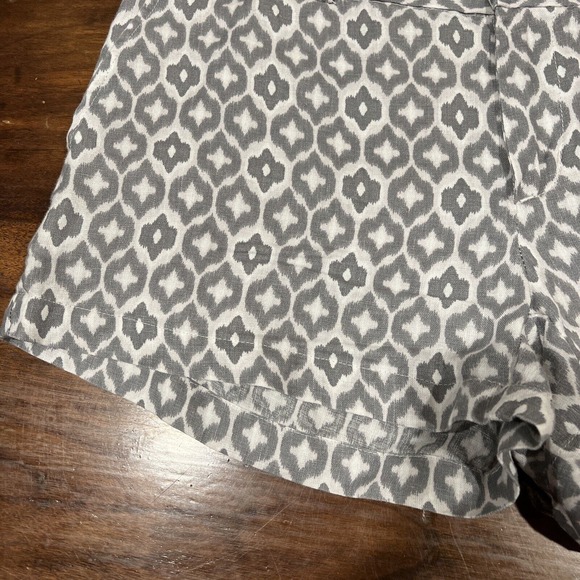 Cynthia Rowley Shorts Women 6 Gray Geometric Pattern Linen - Picture 5 of 14